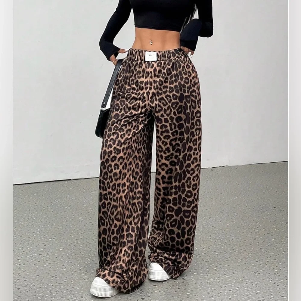 Leopard Print Boxer Vibe Wide-Leg Pants - Picture 2 of 15